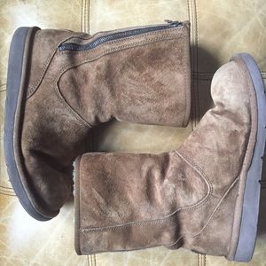Ugg Australia Brown Zippered Fur Boots